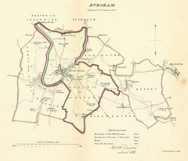 1832 Boundaries' Commission map The Badsey Society
